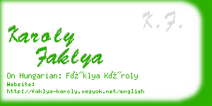 karoly faklya business card